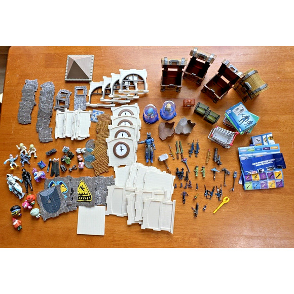 Fortnite Mixed Lot Toys, Figures, Weapons, Building Pieces, Cards SEE PICS - Picture 1 of 13